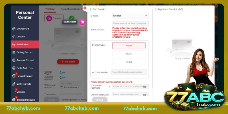 Conditions you need to comply with to 77ABC withdraw money 