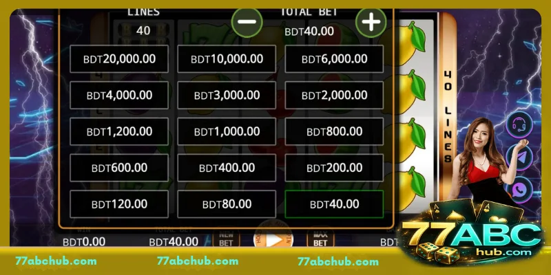 Detailed instructions on how to play the Lightning Storm slot machine at 77ABC